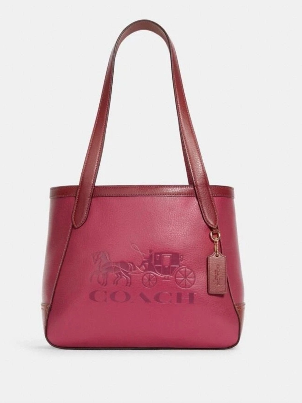 NWT Coach Tote 27 in colorblock with horse and carriage